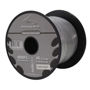 16 GA 100 FT Roll Grey Stranded Spool of CCA Primary Power Ground Wire Cable - Picture 1 of 4