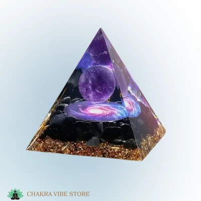 Amethyst Orgon Pyramide 5 cm – EMF  Energie Heilung Chakra Meditation Orgonit - Bild 1 von 4