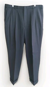Brooks Bros Stretch dunkelblau Wolle Falten Bündchen elegante KARRIERE Hose Herren 40 29,5 - Bild 1 von 16
