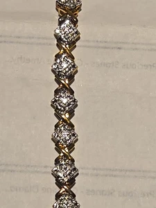 Armband echt Diamant 14 Karat Gold über Silber - Bild 1 von 16