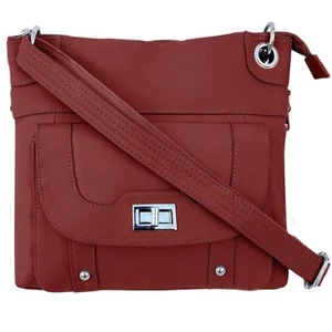 Womens Conceal Carry Gun Crossbody Bag Genuine Leather CCW Purse Square Handbag - Picture 1 of 22