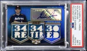 Topps Triple Threads Nolan Ryan Relic 2010 zafiro automático/3 PSA 7/9 casi nuevo Pop 1 - Imagen 1 de 2