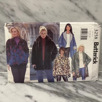 Butterick Pattern 3258 Misses' Jacket With Neck Variations Sizes 14,16,18 UNCUT - Image 1 of 4