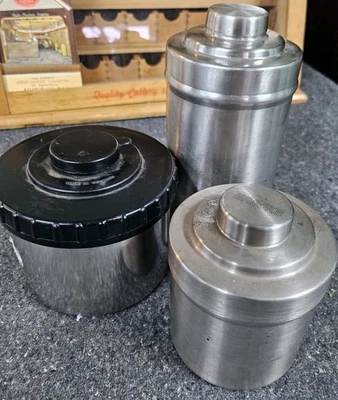 Stainless Steel Developing Tanks Set Of 3 Different Sizes And Brands/Inserts - Image 1 of 4