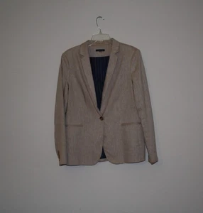 Tommy Hilfiger Blazer Women's 14 Single Breast Pockets Preppy Beige - Picture 1 of 6