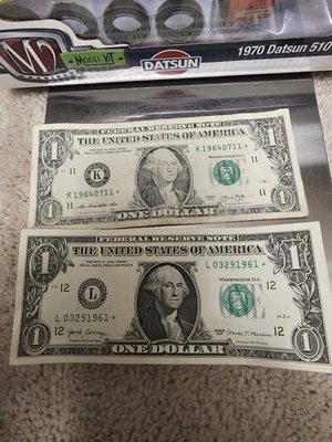 One Dollar Bills, Starnotes, Fancy Serial Number, Birthday Note - Image 1 of 4