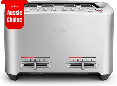 Smart Toaster Brushed Stainless Steel with Adjustable Settings and Wide Slots - image 1 of 4