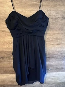 Watters & Watters Women Dress Sz 18 Plus Blue Mini Strapless Ruched Party - Picture 1 of 9