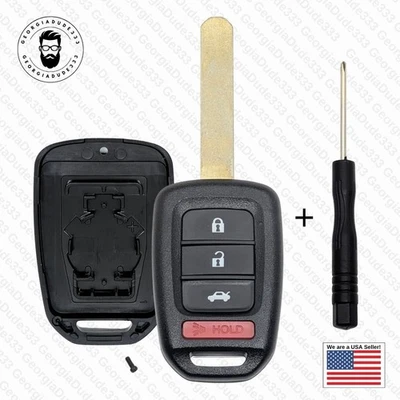 (1) Funda de repuesto para llavero remoto de 4 botones para Honda CR-V 2014-2017 Foto 1 de 4