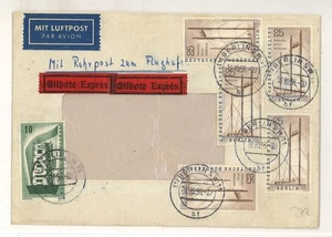 Berlin 1956 airmail courier p. pneumatic post MiNr. 157 (!) to Ireland SH3000360 - Picture 1 of 2