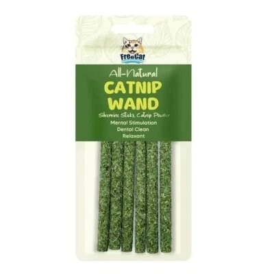 FreeCat All Natural CATNIP WAND - 6pcs Silvervine Sticks Catnip powder - image 1 of 2
