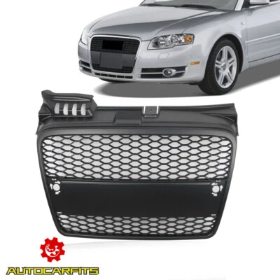 Front Upper Grille For 2005-2008 Audi A4/B7 RS4 Style Matte Black Grill — 第 1/4 张图片