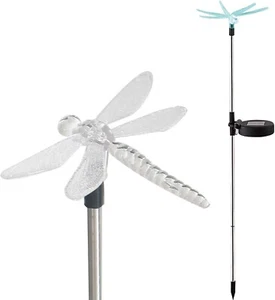Outdoor Solar Garden Stake Light - Dragonfly, White LED - Picture 1 of 3