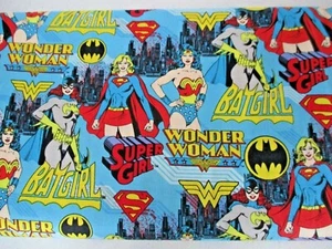 Wonder Woman BatGirl Super Girl Cotton Fabric Cloth 44" by the yard - Picture 1 of 3
