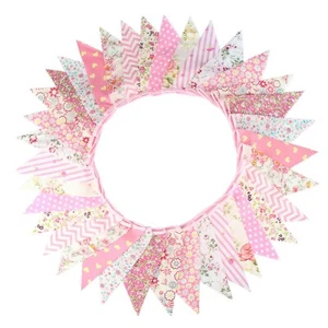 Fabric Bunting Banner Grand Openings Baby Showers For Weddings Garden Parties - Picture 1 of 73