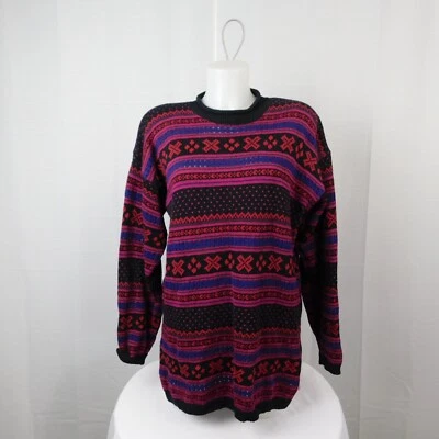 Vintage Karen Scott Mock Neck Patterned Grandma Core Sweater - Medium #4088 - Image 1 of 4