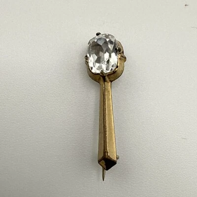 "Alfiler de corbata enchapado en oro amarillo hecho a mano joyería de plata de ley antigua 1""" Foto 1 de 4