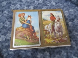 TWO SETS OF VINTAGE PLAYING CARDS CONGRESS LADIES WHITE HORSE COLLIE DOG - Picture 1 of 12