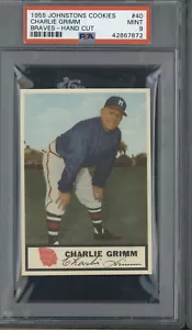 1955 Johnston Cookies Braves #40 Charlie Grimm PSA Mint 9 (1 of 2) - Bild 1 von 2