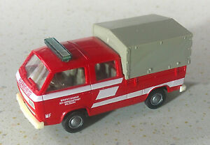 No. 2278 Roco fire brigade Salzburg VW T3 DoKa flatbed car emergency car 1:87