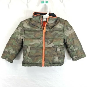 healthex baby puff jacket size 12 months camouflage green brown pre-owned - Picture 1 of 7