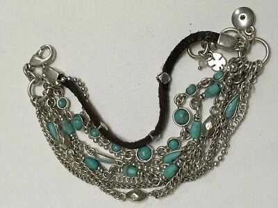 Brazalete ajustable con cadena turquesa azul de la marca Lucky 6-7" nuevo LB54 Foto 1 de 3