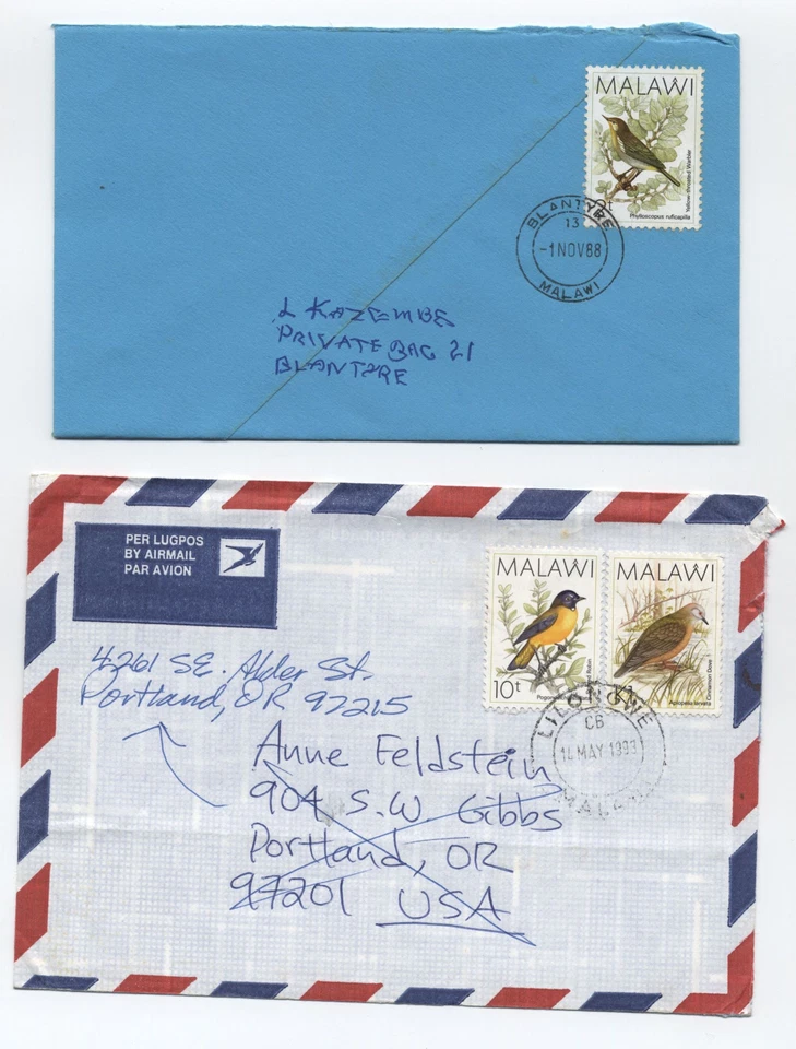 1988 and 1993 Malawai birds covers [L.163] - Image 1 of 2