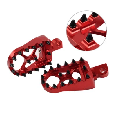 CNC Wide Fat Foot Pegs MX Style Footpegs For Harley Dyna Sportster Fatboy - Image 1 of 4