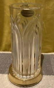 VTG Bohemian Lead Crystal Candle Holder w/ Base & Arched Panel Design - Picture 1 of 6