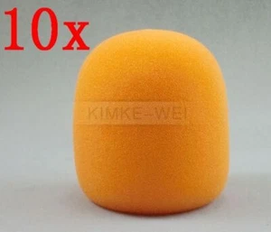 10x Naranja Micrófono de Escenario de Mano Parabrisas Espuma Micrófono Cubierta Karaoke DJ 65x40 - Imagen 1 de 4