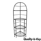 71" Hollywood Regency Metal Faux Bamboo Corner Stand Bakers Rack Kitchen Etagere
