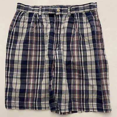 Pantalones Cortos Polo Ralph Lauren 31 x 8" Tyler Azul A Cuadros Plisados 100% Algodón Foto 1 de 4