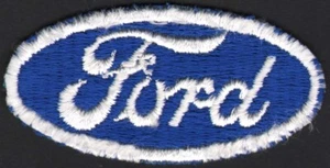 Vintage uniform patch FORD automobiles oval shaped Ford script logo unused nrmt+ - Picture 1 of 2