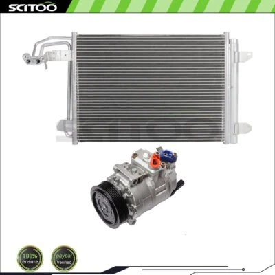 Car Condenser and Car Compressor Fits 06-2007 Audi A3 2006-2010 Volkswagen Jetta - Image 1 of 4