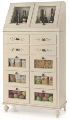 Pantry Multipurpose Decorated White Pearl Sideboard for Kitchen Shabby - Image 1 of 3