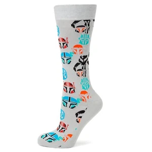 Star Wars Mandalorianer grau Crew Socken mehrfarbig Helm Design Geschenk ein Paar - Bild 1 von 1