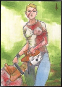 HIGH SPANNUNG - MARIE Sketchkarte Künstler Schildkröte Original Kunst SWITCHBLADE ROMANCE - Bild 1 von 1