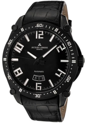 Reloj automático para hombre Jacques Lemans Geneve GU333C HECHO EN SUIZA $1595 RARO NUEVO Foto 1 de 4