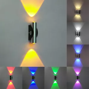 LED Wall Sconce Lamp Surface Mounted Light Fixture Living Room Up/Down Lighting - Picture 1 of 30