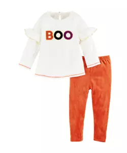 Mud Pie Toddler Girl Halloween BOO Set Tunic & Leggings Size 2T NEW - Picture 1 of 2