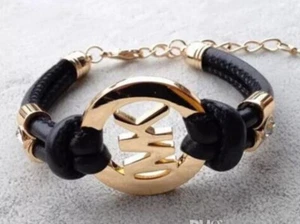 Michael Kors Gold & Leather Bracelet - Picture 1 of 17