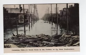 COLUMBUS OHIO 1913 VISTA DE INUNDACIÓN DE CERCA DEL ESTADO PENITENCIARÍA - Imagen 1 de 2