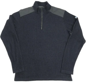 Kuhl Chianti Fleece Pullover Wollmischung Quarter Zip Oberteil Schwarz Herren Größe M - Bild 1 von 9