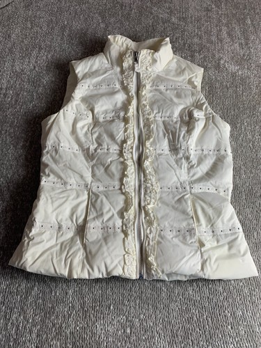 VETEMENTS Giubbotto giacca smanicato bianco nero marca taglia small