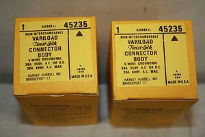 (2) HUBBELL 45235 TWIST LOCK CONNECTOR BODY   - Picture 1 of 3