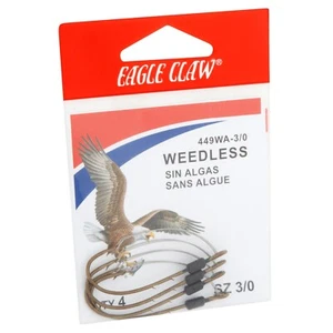 Eagle Claw Weedless Fishing Hooks. Size 3/0, Pack of 4, 449WA-3/0 - Picture 1 of 1