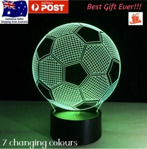 SOCCER LED 3D NIGHT LIGHT 7 COLOUR TOUCH BEST GIFTπππ - Picture 1 of 12