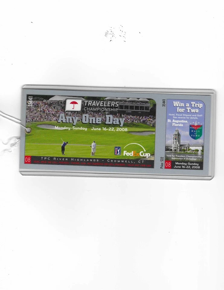 2008 TRAVELERS CHAMPIONSHIP GOLF TICKET (WINNER STEWART CINK) - Image 1 of 1