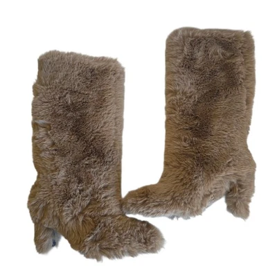 New Jeffrey Campbell Fuzzie Faux Fur Shaggy Boots Women's Size 7.5 NIB - Image 1 of 4