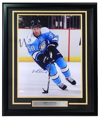 Kris Letang Signed Framed 16x20 Pittsburgh Penguins Photo JSA - Image 1 of 4